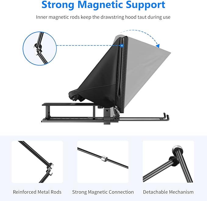 NEEWER Teleprompter X14 with RT - 110 Remote & APP Control (Bluetooth Connection via NEEWER Teleprompter App), Portable No Assembly Compatible with iPad Android Tablet, Smartphone, DSLR Camera | Teleprompters - TrueDesk