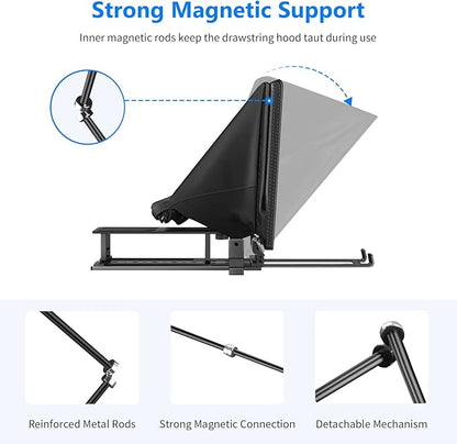 NEEWER Teleprompter X14 with RT - 110 Remote & APP Control (Bluetooth Connection via NEEWER Teleprompter App), Portable No Assembly Compatible with iPad Android Tablet, Smartphone, DSLR Camera | Teleprompters - TrueDesk