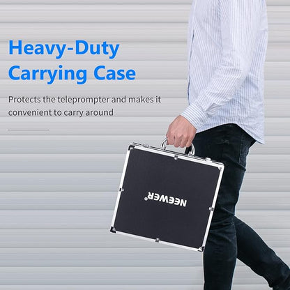NEEWER Teleprompter X14 with RT - 110 Remote & APP Control (Bluetooth Connection via NEEWER Teleprompter App), Portable No Assembly Compatible with iPad Android Tablet, Smartphone, DSLR Camera | Teleprompters - TrueDesk