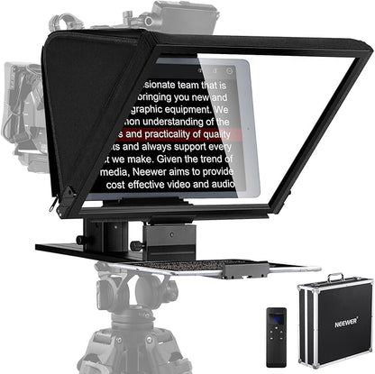 NEEWER Teleprompter X16 with RT113 Remote & App Control, 16" Beamsplitter, Aluminum Alloy Foldable Design, QR Plate Compatible with 501PL iPad Android Tablet Camera Camcorder Up to 44lb/20kg | Teleprompters - TrueDesk