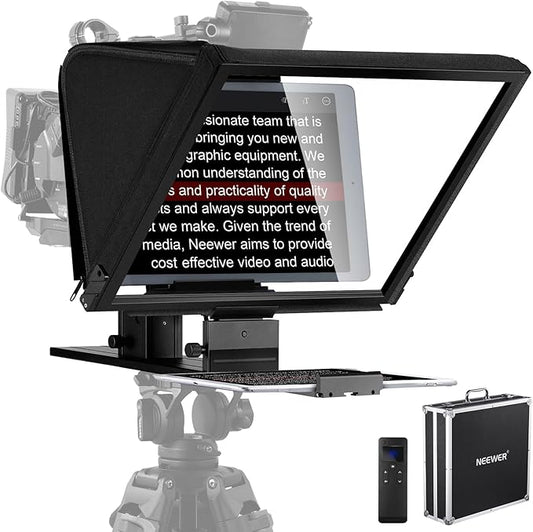 NEEWER Teleprompter X16 with RT113 Remote & App Control, 16" Beamsplitter, Aluminum Alloy Foldable Design, QR Plate Compatible with 501PL iPad Android Tablet Camera Camcorder Up to 44lb/20kg | Teleprompters - TrueDesk
