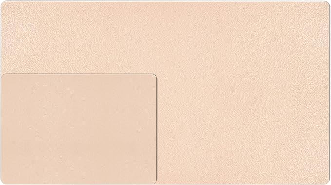 Nekmit Leather Desk Blotter Pad 17 x 12 Inches, Flat, Non - Slip, Waterproof, Apricot | Desk Pads Blotters - TrueDesk