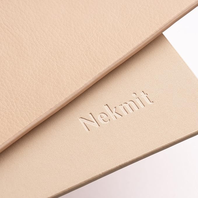 Nekmit Leather Desk Blotter Pad 17 x 12 Inches, Flat, Non - Slip, Waterproof, Apricot | Desk Pads Blotters - TrueDesk