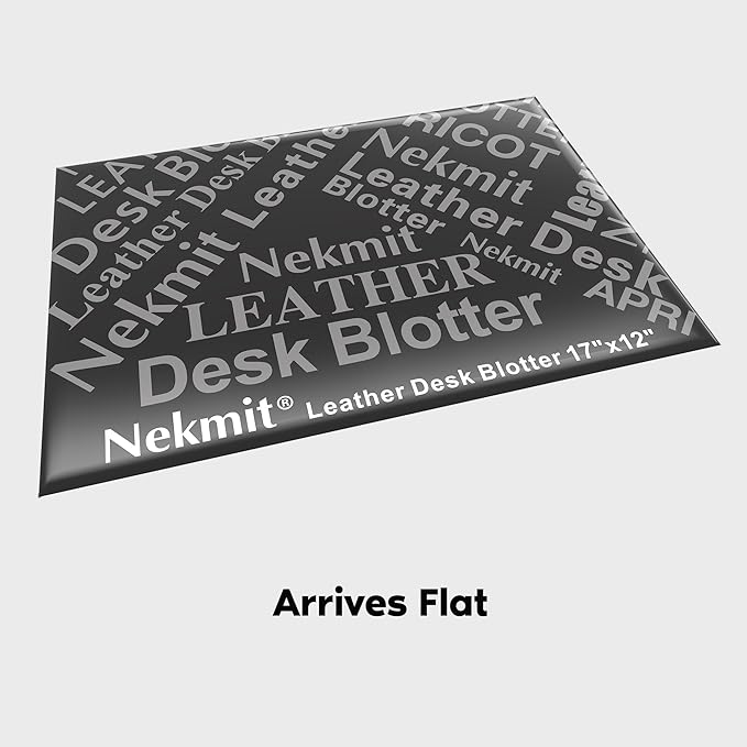 Nekmit Leather Desk Blotter Pad 17 x 12 Inches, Flat, Non - Slip, Waterproof, Apricot | Desk Pads Blotters - TrueDesk
