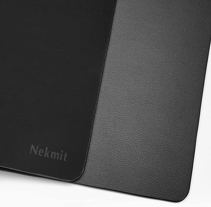 Nekmit Leather Desk Blotter Pad 17 x 12 Inches, Flat, Non - Slip, Waterproof, Black | Desk Pads Blotters - TrueDesk