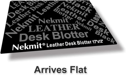 Nekmit Leather Desk Blotter Pad 17 x 12 Inches, Flat, Non - Slip, Waterproof, Black | Desk Pads Blotters - TrueDesk