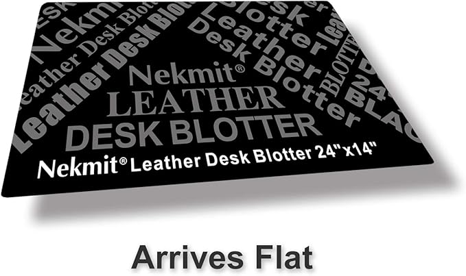 Nekmit Leather Desk Blotter Pad 24 x 14 Inches, Flat, Non - Slip, Waterproof, Black | Desk Pads Blotters - TrueDesk