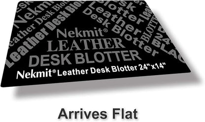 Nekmit Leather Desk Blotter Pad 24 x 14 Inches, Flat, Non - Slip, Waterproof, Black | Desk Pads Blotters - TrueDesk