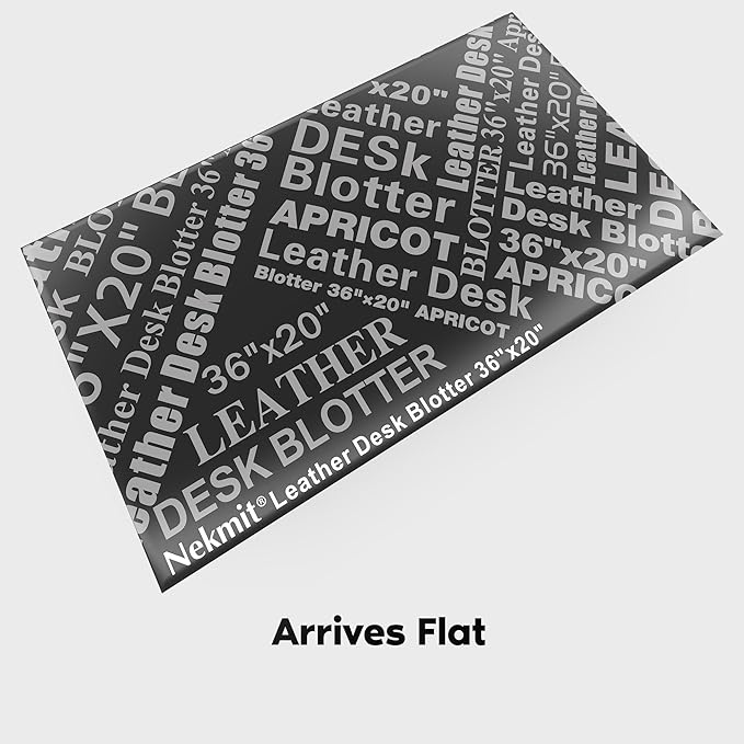 Nekmit Leather Desk Blotter Pad 36 x 20 Inches, Flat, Non - Slip, Waterproof, Apricot, Ideal for Office and Home and More | Desk Pads Blotters - TrueDesk