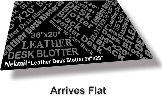 Nekmit Leather Desk Blotter Pad 36 x 20 Inches, Flat, Non - Slip, Waterproof, Black | Desk Pads Blotters - TrueDesk