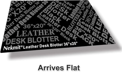 Nekmit Leather Desk Blotter Pad 36 x 20 Inches, Flat, Non - Slip, Waterproof, Black | Desk Pads Blotters - TrueDesk