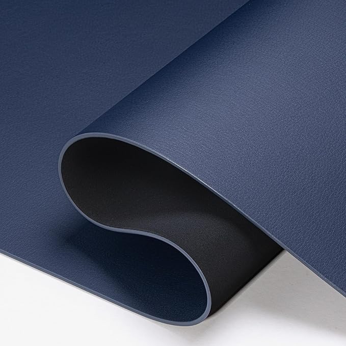 Nekmit Leather Desk Blotter Pad 36 x 20 Inches, Flat, Non - Slip, Waterproof, Blue | Desk Pads Blotters - TrueDesk