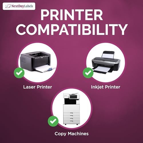 NextDayLabels Half Sheet Shipping Labels 5.5" x 8.5" – Printable Blank Labels for Laser & Inkjet Printers, White Self - Adhesive Stickers, 2 Per Page for Ship, FBA, UPS & FedEx, Made in USA, 50 Pack | Laser Inkjet Printer Labels - TrueDesk