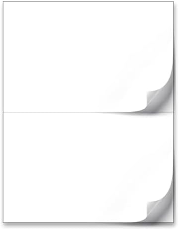 NextDayLabels Half Sheet Shipping Labels 5.5" x 8.5" – Printable Blank Labels for Laser & Inkjet Printers, White Self - Adhesive Stickers, 2 Per Page for Ship, FBA, UPS & FedEx, Made in USA, 25 Pack | Laser Inkjet Printer Labels - TrueDesk