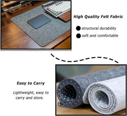 Non - Slip Desk Mat Desk Blotter, Felt Desk Pad Protector, Office Desk Protector Keyboard Pad Large Mouse Pad Desk Writing Mat for Writing/Playing/Reading (60 * 30cm,Dark Grey) | Desk Pads Blotters - TrueDesk