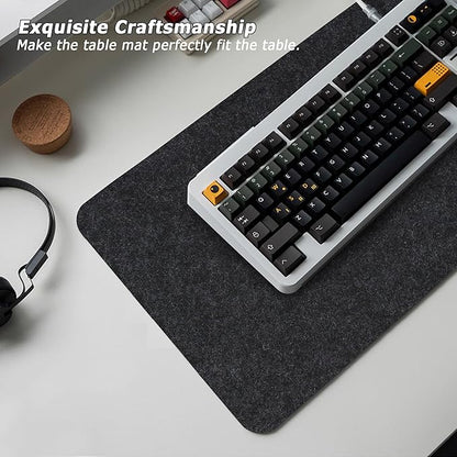 Non - slip Desk Mat Desk Blotter, Felt Desk Pad Protector, Office Desk Protector Keyboard Pad Large Mouse Pad Desk Writing Mat for Writing/Playing/Reading (90 * 40cm,Black) | Desk Pads Blotters - TrueDesk