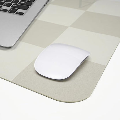 Non - Slip Desk mat, Leather Desk mat, Waterproof PU Leather Desk pad Protector, Large Mouse pad, Easy Clean Laptop Desk Writing Mat for Work/Home/Decor(31.5"x12", White Grey) | Mouse Pads - TrueDesk