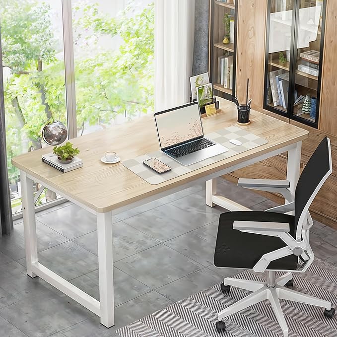Non - Slip Desk mat, Leather Desk mat, Waterproof PU Leather Desk pad Protector, Large Mouse pad, Easy Clean Laptop Desk Writing Mat for Work/Home/Decor(31.5"x12", White Grey) | Mouse Pads - TrueDesk