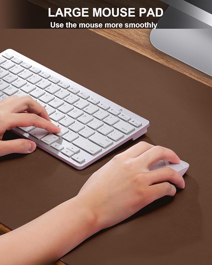 Non - Slip Desk mat,PULeather Desk Pad Protector, Office Desk Mat, Large Mouse Pad,Desk Blotter, Laptop Desk Pad, Waterproof Desk Writing Pad for Office and Home (Brown, 40" x 17") | Desk Pads Blotters - TrueDesk