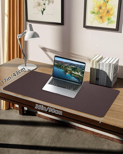 Non - Slip Desk mat,PULeather Desk Pad Protector, Office Desk Mat, Large Mouse Pad,Desk Blotter, Laptop Desk Pad, Waterproof Desk Writing Pad for Office and Home (Coffee, 35.4" x 17") | Desk Pads Blotters - TrueDesk