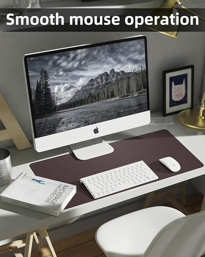 Non - Slip Desk mat,PULeather Desk Pad Protector, Office Desk Mat, Large Mouse Pad,Desk Blotter, Laptop Desk Pad, Waterproof Desk Writing Pad for Office and Home (Coffee, 35.4" x 17") | Desk Pads Blotters - TrueDesk
