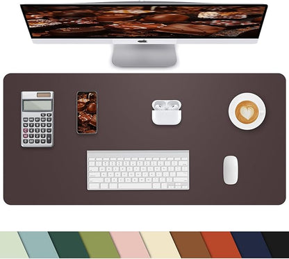Non - Slip Desk mat,PULeather Desk Pad Protector, Office Desk Mat, Large Mouse Pad,Desk Blotter, Laptop Desk Pad, Waterproof Desk Writing Pad for Office and Home (Coffee, 35.4" x 17") | Desk Pads Blotters - TrueDesk