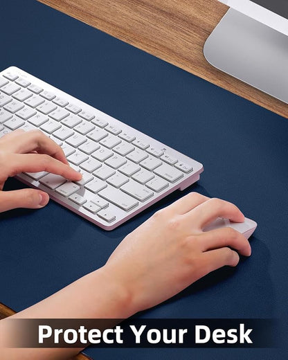 Non - Slip Desk mat,PULeather Desk Pad Protector, Office Desk Mat, Large Mouse Pad,Desk Blotter, Laptop Desk Pad, Waterproof Desk Writing Pad for Office and Home (Midnight Blue, 35.4" x 17") | Desk Pads Blotters - TrueDesk