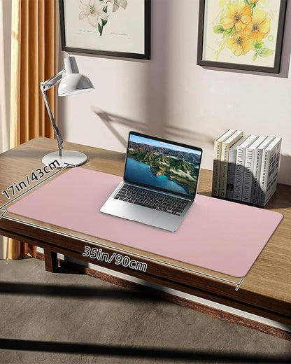 Non - Slip Desk mat,PULeather Desk Pad Protector, Office Desk Mat, Large Mouse Pad,Desk Blotter, Laptop Desk Pad, Waterproof Desk Writing Pad for Office and Home (Rose Pink, 35.4" x 17") | Desk Pads Blotters - TrueDesk