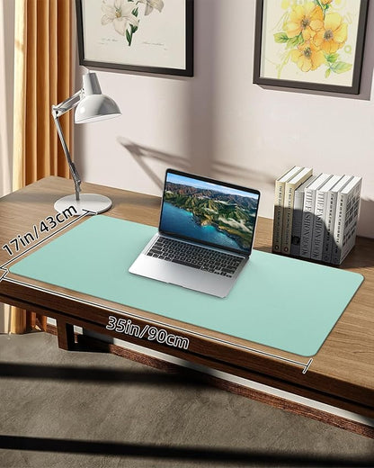 Non - Slip Desk mat,PULeather Desk Pad Protector, Office Desk Mat, Large Mouse Pad,Desk Blotter, Laptop Desk Pad, Waterproof Desk Writing Pad for Office and Home (Turquiose, 35.4" x 17") | Desk Pads Blotters - TrueDesk