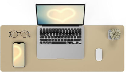 Non - Slip Desk Pad, Desk mat,Waterproof PU Leather Protector, Easy Clean Laptop Mat for Work/Home/Decor (Apricot, 31.5" x 12") | Mouse Pads - TrueDesk