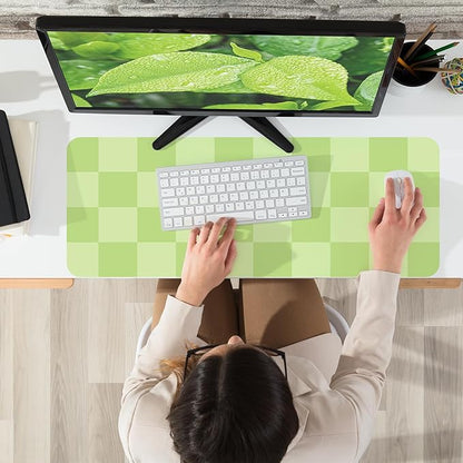 Non - Slip Desk Pad, Mouse Pad, Waterproof PU Leather Desk Protector, Large Desk Blotter, Easy Clean Laptop Desk Writing Mat for Work/Home/Decor(Green 31.5" x 12") | Desk Pads Blotters - TrueDesk