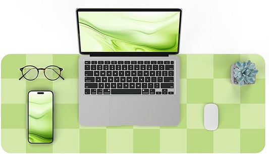 Non - Slip Desk Pad, Mouse Pad, Waterproof PU Leather Desk Protector, Large Desk Blotter, Easy Clean Laptop Desk Writing Mat for Work/Home/Decor(Green 31.5" x 12") | Desk Pads Blotters - TrueDesk