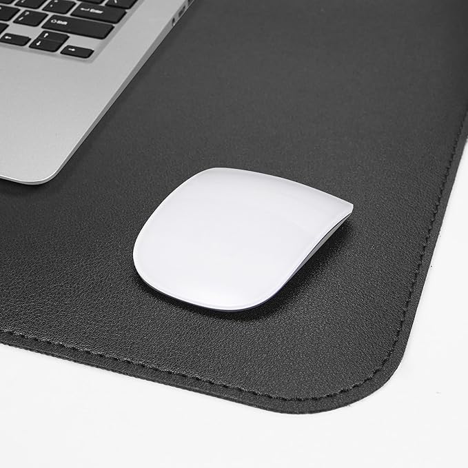 Non - Slip Desk Pad, Waterproof PU Leather Protector, Easy Clean Laptop Mat for Work/Home/Decor (Black 31.5" x 12") | Mouse Pads - TrueDesk