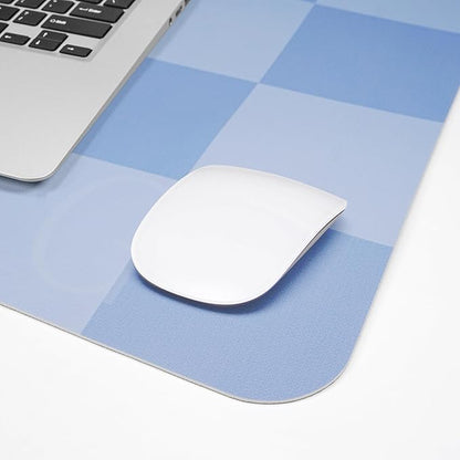 Non - Slip Desk Pad, Waterproof PU Leather Protector, Easy Clean Laptop Mat for Work/Home/Decor (Light Blue, 31.5" x 12" | Mouse Pads - TrueDesk