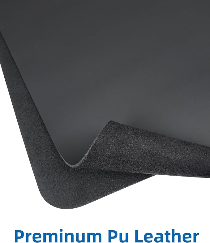 Non - Slip Desk Pad,Mouse Pad,Waterproof PU Leather Desk Protector,Ultra Thin Large Desk Blotter,Waterproof Keyboard mat for Office/Home/Decor(Black 23.6" x 13") | Desk Pads Blotters - TrueDesk