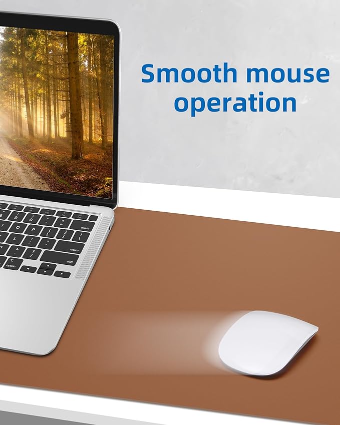 Non - Slip Desk Pad,Mouse Pad,Waterproof PU Leather Desk Protector,Ultra Thin Large Desk Blotter,Waterproof Keyboard mat for Office/Home/Decor(Brown 23.6" x 13") | Desk Pads Blotters - TrueDesk