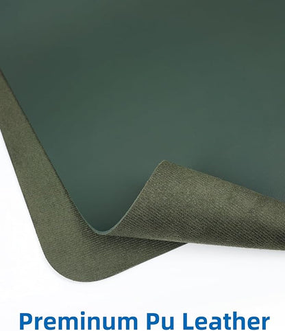 Non - Slip Desk Pad,Mouse Pad,Waterproof PU Leather Desk Protector,Ultra Thin Large Desk Blotter,Waterproof Keyboard mat for Office/Home/Decor(Dark Green 23.6" x 13") | Desk Pads Blotters - TrueDesk