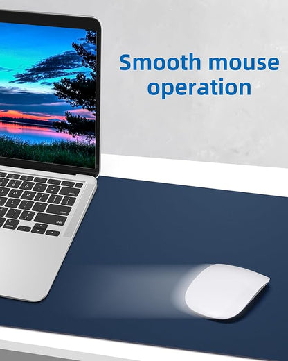Non - Slip Desk Pad,Mouse Pad,Waterproof PU Leather Desk Protector,Ultra Thin Large Desk Blotter,Waterproof Keyboard mat for Office/Home/Decor(Midnight Blue 23.6" x 13") | Desk Pads Blotters - TrueDesk