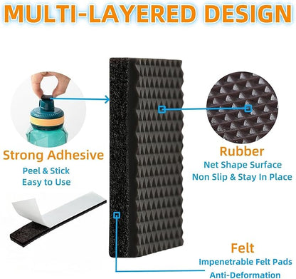Non Slip Furniture Pads 1/2" x 3" Rubber Strips Self Adhesive Furniture Grippers Chair Leg Pads Rubber Chair Feet Anti Scratches Non Skid Furniture Pad Floor Protectors, 40 Pcs Rectangle | Furniture Pads - TrueDesk