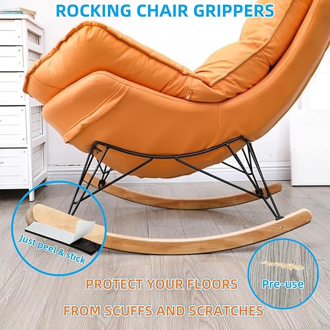 Non Slip Furniture Pads 1/2" x 3" Rubber Strips Self Adhesive Furniture Grippers Chair Leg Pads Rubber Chair Feet Anti Scratches Non Skid Furniture Pad Floor Protectors, 40 Pcs Rectangle | Furniture Pads - TrueDesk