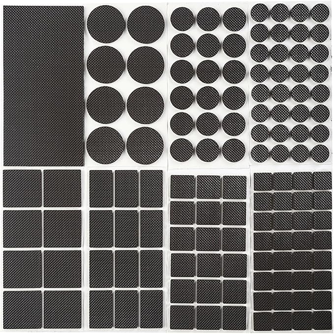 Non Slip Furniture Pads - Round, Square, Rectangle, Furnigear Premium 129 Pieces Furniture Grippers Chair Leg Pads Self Adhesive Rubber Chair Feet - Anti Scratches Furniture Pads for Hardwood Floors | Furniture Pads - TrueDesk