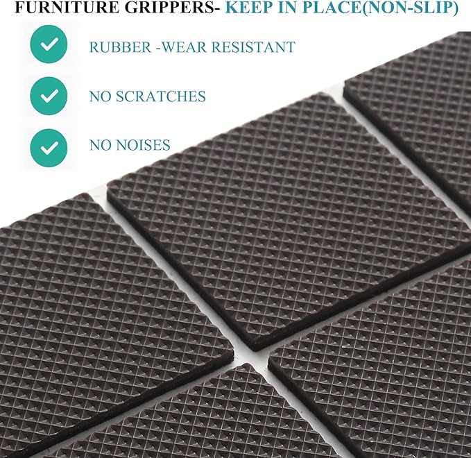 Non Slip Furniture Pads - Round, Square, Rectangle, Furnigear Premium 129 Pieces Furniture Grippers Chair Leg Pads Self Adhesive Rubber Chair Feet - Anti Scratches Furniture Pads for Hardwood Floors | Furniture Pads - TrueDesk