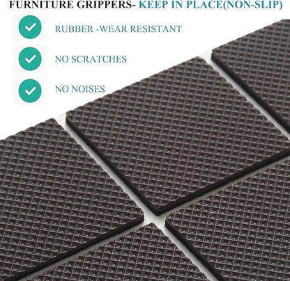 Non Slip Furniture Pads - Round, Square, Rectangle, Furnigear Premium 129 Pieces Furniture Grippers Chair Leg Pads Self Adhesive Rubber Chair Feet - Anti Scratches Furniture Pads for Hardwood Floors | Furniture Pads - TrueDesk