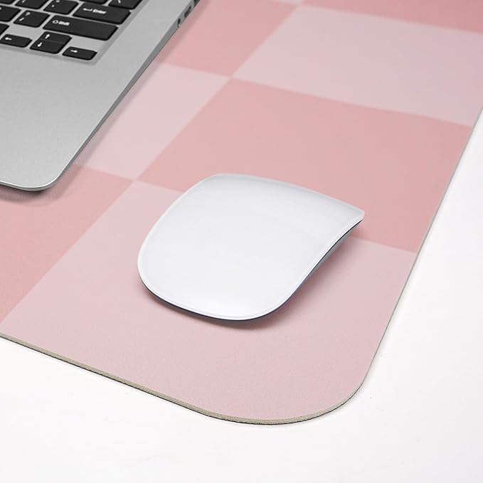 Non - Slip Pink Desk Mat, Waterproof PU Leather Protector, Large Blotter, Easy Clean Laptop Writing Mat for Work/Home/Decor (Pink 31.5" x 12") | Mouse Pads - TrueDesk