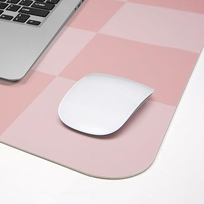 Non - Slip Pink Desk Mat, Waterproof PU Leather Protector, Large Blotter, Easy Clean Laptop Writing Mat for Work/Home/Decor (Pink 31.5" x 12") | Mouse Pads - TrueDesk