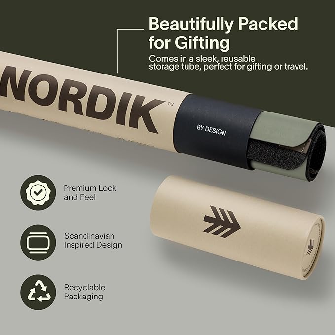 Nordik Felt and Leather Desk Mat - Willow Haze Sage - 35x17 Inch Felt and Vegan Leather Desk Blotter with Document Hideaway - Large Computer Mats for Desktop - Ideal Keyboard Mat for Office and Home | Desk Pads Blotters - TrueDesk