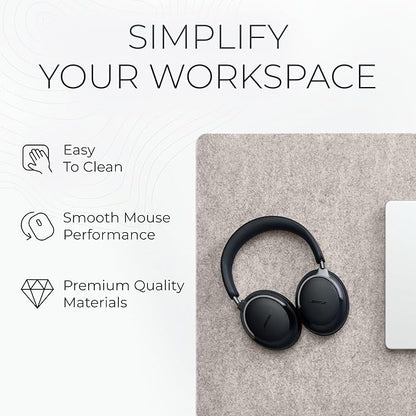 Nordik Large Felt Desk Mat – Stone Oat Beige – 35 x 17 inch – Computer Desk Mat – Keyboard and Mouse Pad – Large Desktop Felt Pad | Desk Pads Blotters - TrueDesk