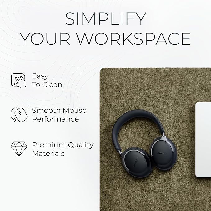 Nordik Large Felt Desk Mat – Timber Moss Green – 35 x 17 inch – Computer Desk Mat – Keyboard and Mouse Pad – Large Desktop Felt Pad | Desk Pads Blotters - TrueDesk