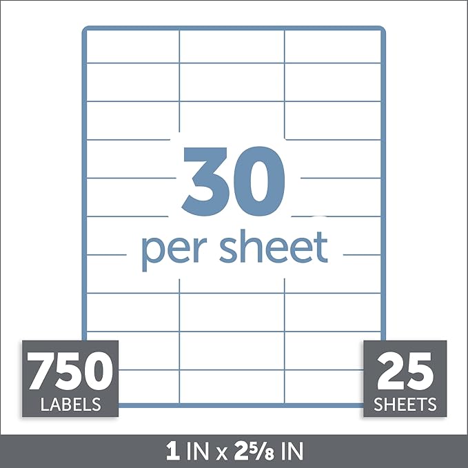 Office Depot White Inkjet/Laser Address Labels, 1in. x 2 5/8in., Pack Of 750, 505 - O004 - 0003 | Laser Inkjet Printer Labels - TrueDesk