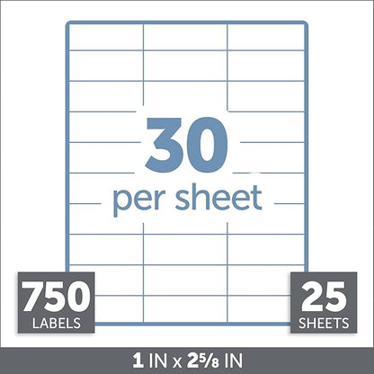 Office Depot White Inkjet/Laser Address Labels, 1in. x 2 5/8in., Pack Of 750, 505 - O004 - 0003 | Laser Inkjet Printer Labels - TrueDesk
